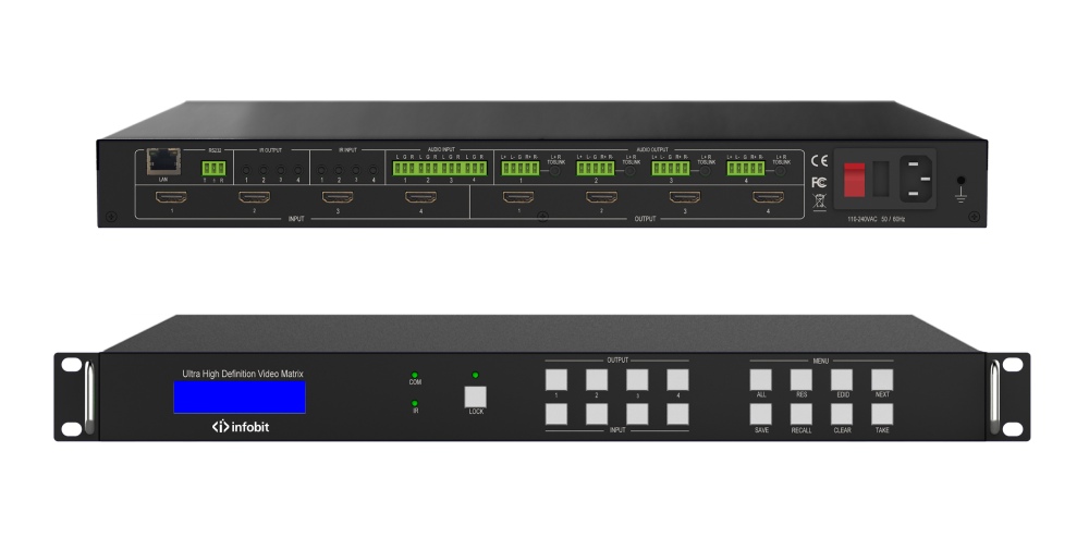 Матричный коммутатор 4K60 HDMI Infobit iMatrix H44HAW